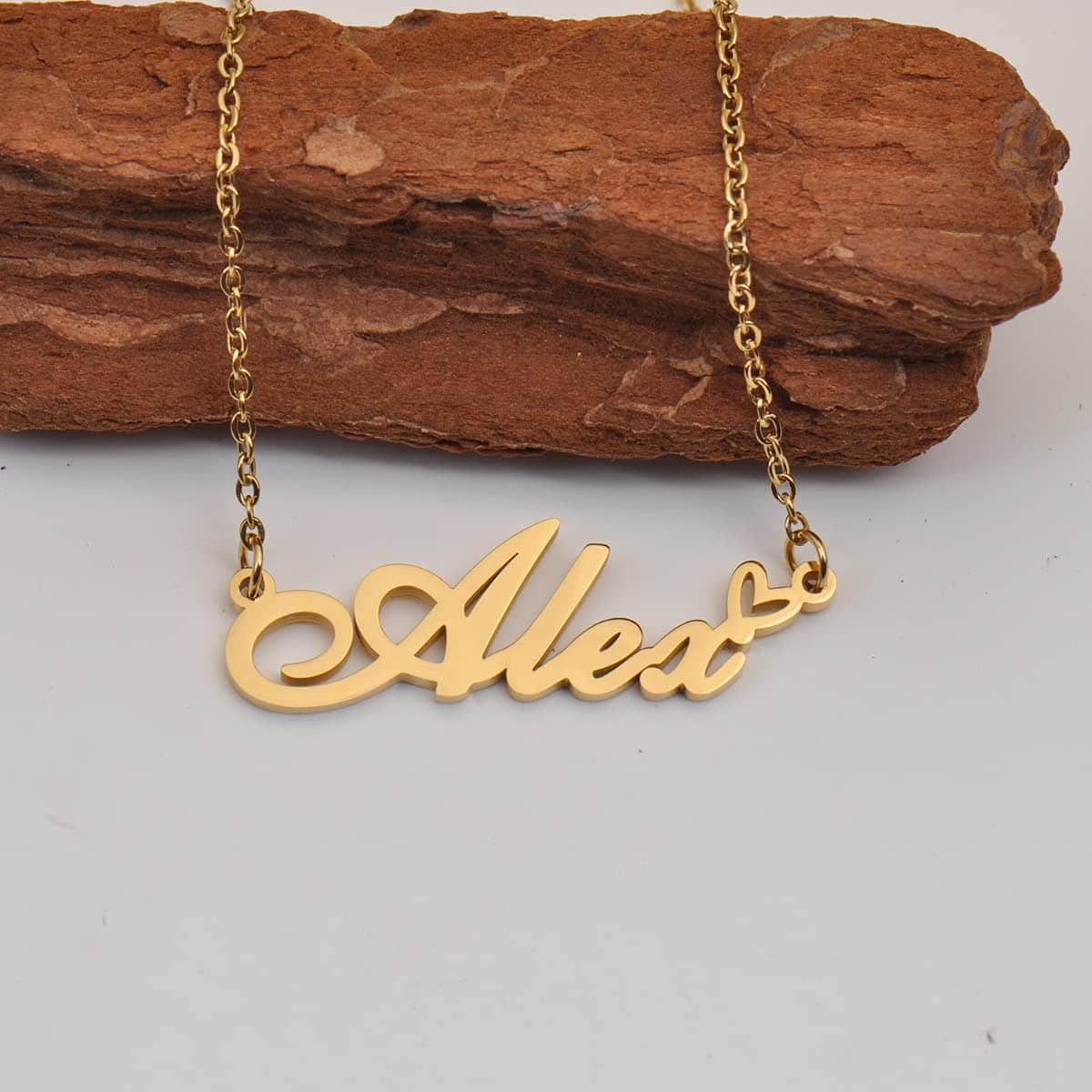 HUAN XUN Custom Name Necklaces Personalized Necklace with Name 18k Gold Plated Heart Stainless Steel Customized Jewelry Gifts for Women Mother Day Christmas Birthday — view 4