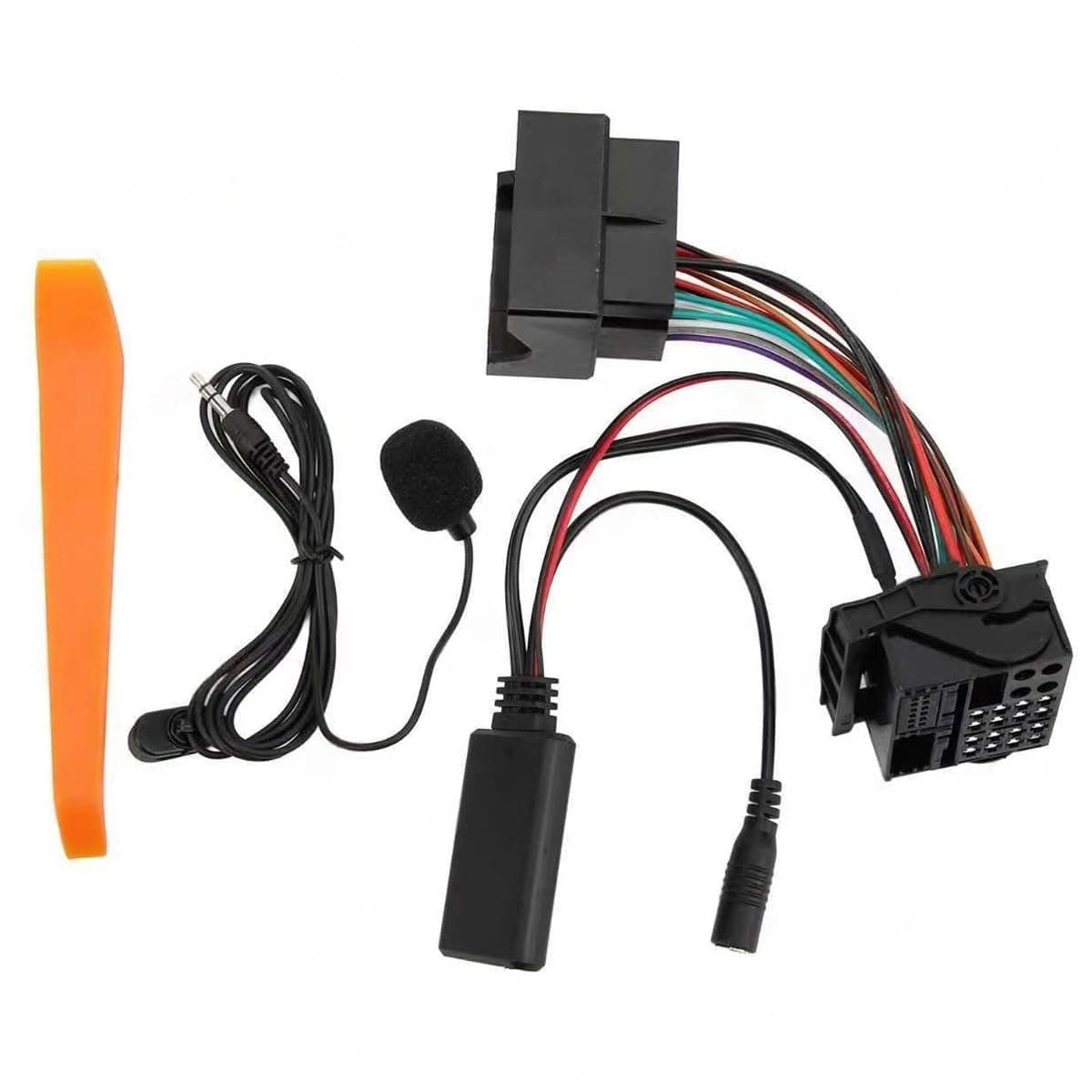 Ubric Adaptador Bluetooth 5.0 AUX IN, 12 Pines Manos Libres para Coche, estéreo, Bluetooth, Cable de música con micrófono para CD30 CDC40 CD70 DVD90