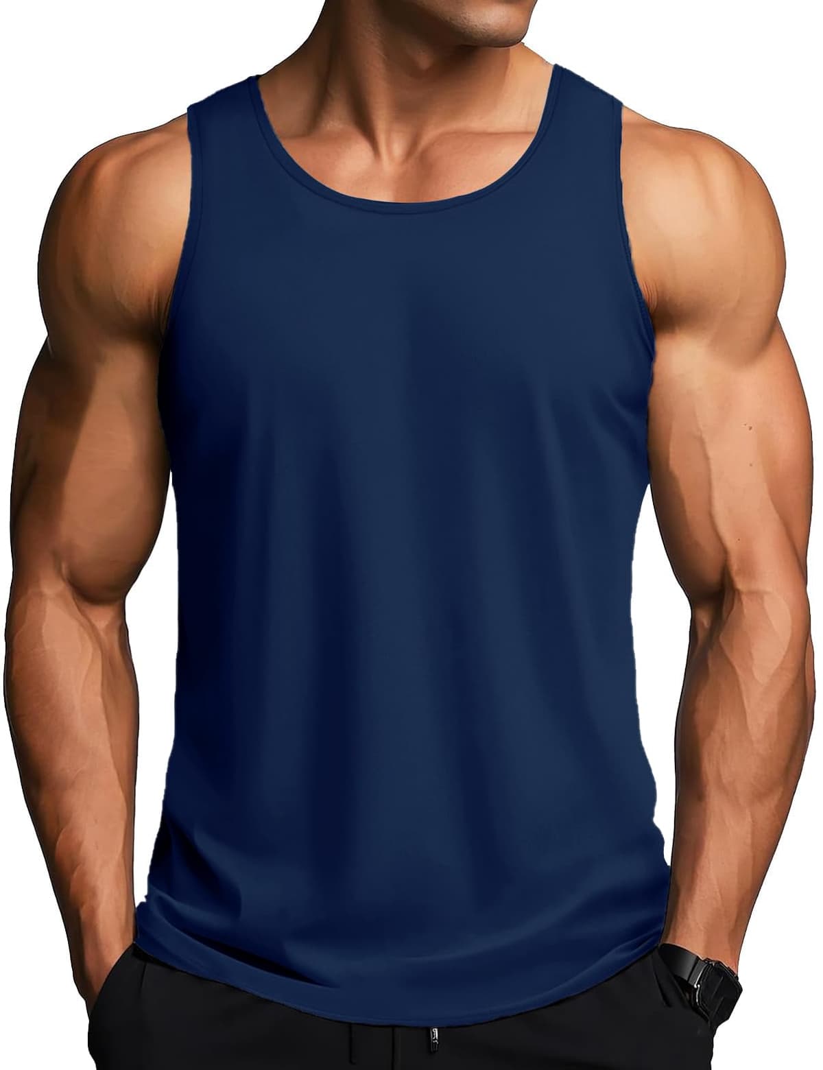 MAGCOMSEN Camiseta Tirantes Hombre Running Entrenamiento Deportiva Ropa Gimnasio Chaleco Secado Rápido UPF 50+ Camiseta sin Mangas para Hombre — view 14