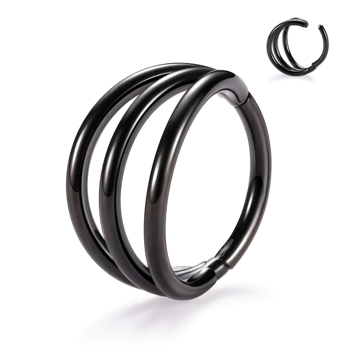 hengkaixuan Triple Double Nose Hoop Ring Sleeper Hoop Earring Helix Rook Conch Cartilage Daith Tragus Earrings Septum Ring Lobe Nose Piercing Jewellery for Women — view 25