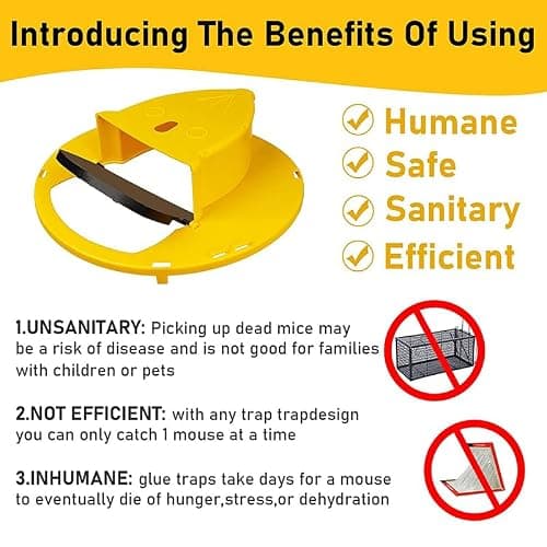 Automatic Reset Traps Mouse Trap Bucket Flip Lid Compatible with 5 Gallon Buckets Lids Mouse Rat Trap Mouse Traps Indoor Outdoor Reusable Mouse Traps Bucket Lid Humane Mouse Trap (2PCS) — view 4