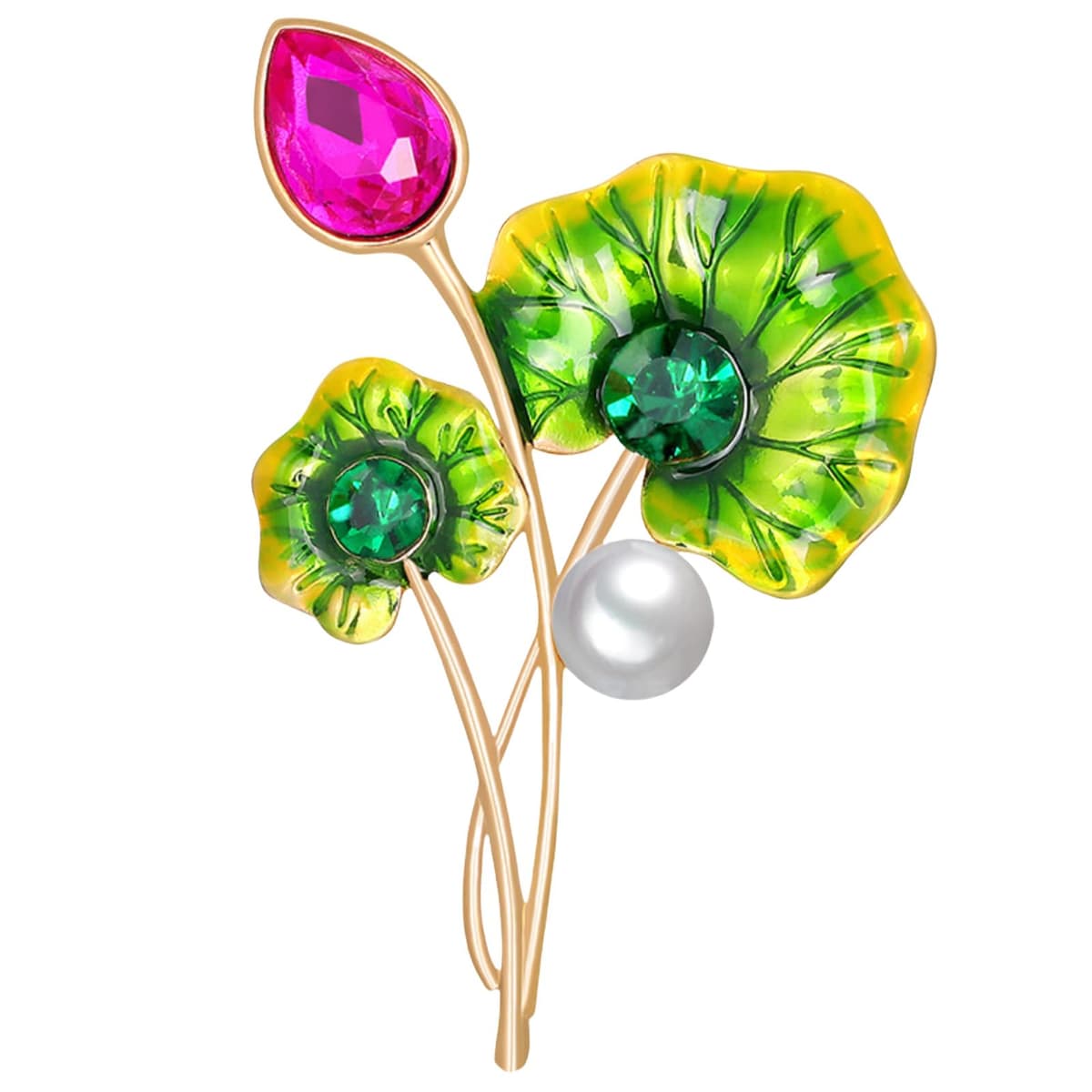 FAIRYGATE Gold Pin for Dress Brooch Crystal Pins Badge Enamel Lapel Brooches for Women Jewelry Decoration for Birthday Dating Party Anniversary UC31 — view 33