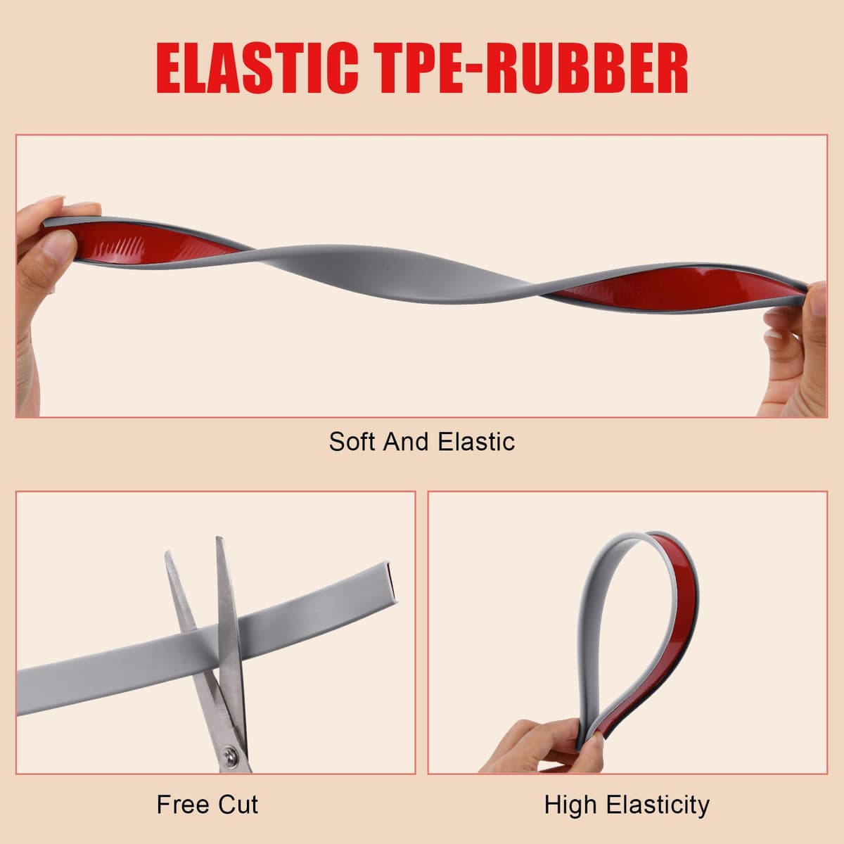 flintronic 5m*12mm U-Shape Flexible Furniture Edge Banding, Baby Safty Baby Edge Protector, Self Adhesive TPE Wood Edging Tape, DIY Furniture Edge Trim for Table, Cabinet, Furniture Restoration — view 2