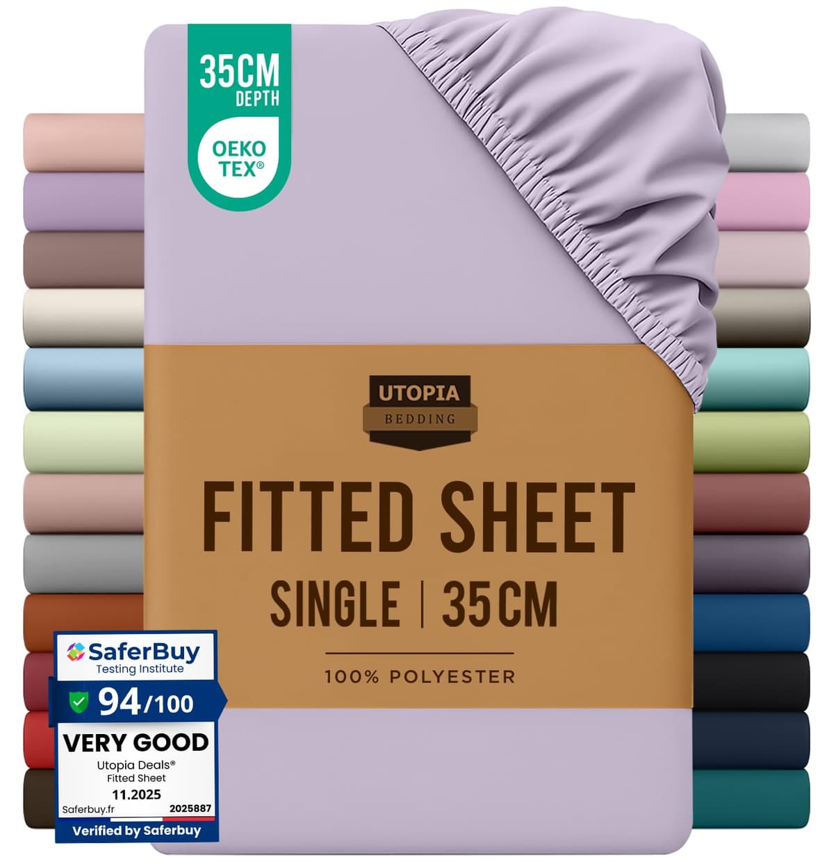 Utopia Bedding Fitted Sheet King, Grey - Deep Pocket 14 inch (35 cm) - Easy Care - OEKO-TEX Certified - Soft Brushed Microfibre Fabric - Shrinkage and Fade Resistant - Bottom Sheet — view 91