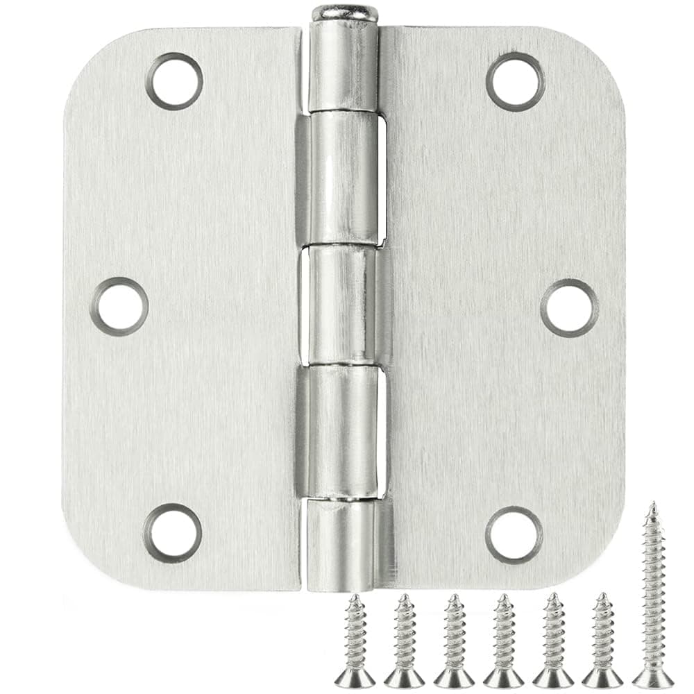 1 Pack Ball Bearing Door Hinges Matte Black 3.5 Inch 5/8" Radius Round Anti Squeak Interior 3-1/2"Flat Iron Bifold Standard Office Bedroom Indoor for Doors 3 ½" Hardware Home House Decor Accessories — view 9