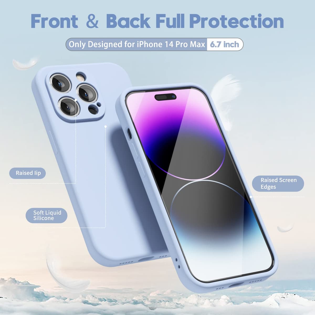 oakxco for iPhone 17 Pro Max Phone Case Liquid Silicone, Cute Thin Slim Grip Soft Rubber Gel for Women Men, Smooth Matte TPU Plain Solid Color Girly Simple Case with Camera Cover, Light Pink — view 605