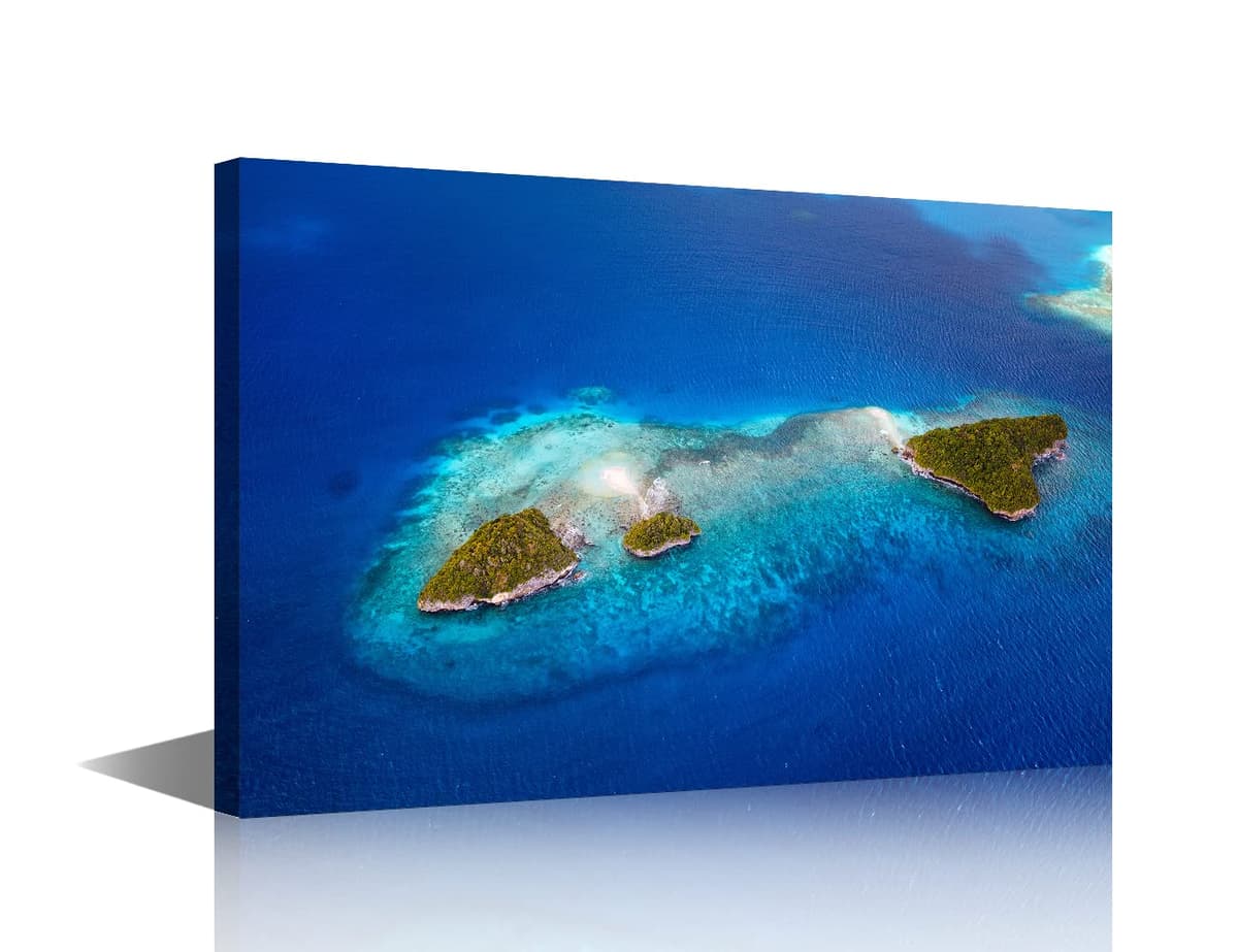 Wall Art for Living Room Beach Canvas Art Wall Decor Blue Sea Sunset Pictures Print on Canvas Natural Landscape Painting Seascape Artwork Stretched Framed Ready to Hang 12x18inch — view 14