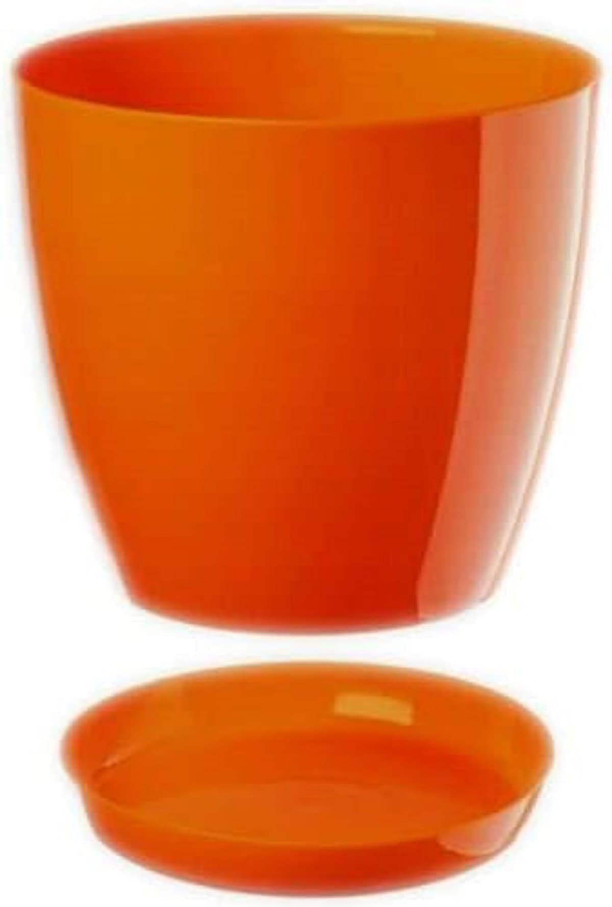 B2C Plant Pot Flower 20 Colours 9 sizes Gloss Plastic Plant Pots Planter Saucer Tray Deco (23 cm/ 9 inch, Red) — view 3