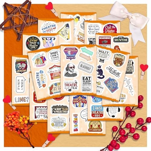 100Pcs Theatre Stickers for Laptop, Drama Stickers and Decals - Theatre Gifts - Drama Party Supplies - Gift for Women & Men — view 4