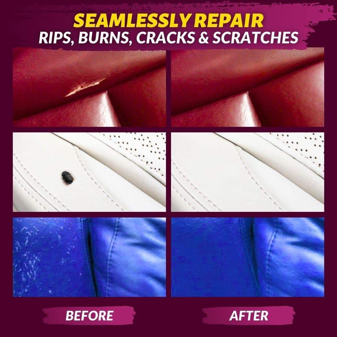 Coconix Leather & Vinyl Repair Kit | Fix Tears, Holes, Scratches, and Peeling on Leather and Vinyl Furniture, Car Seats, and Jackets | Easy Application with Customizable Colors — view 2