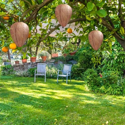 4 Pack Wasp Nest Decoy Hanging Wasp Deterrent for Wasps Hornets Yellow Jackets (A-Yellow) — view 4