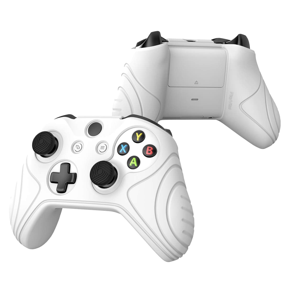 PlayVital Funda de Silicona para Xbox One S/X - Cubierta de Goma, Protector Antideslizante de Tacto Suave, Carcasa con 2 Tapas de Joystick, Protección Completa para Mando (Negro) — view 5