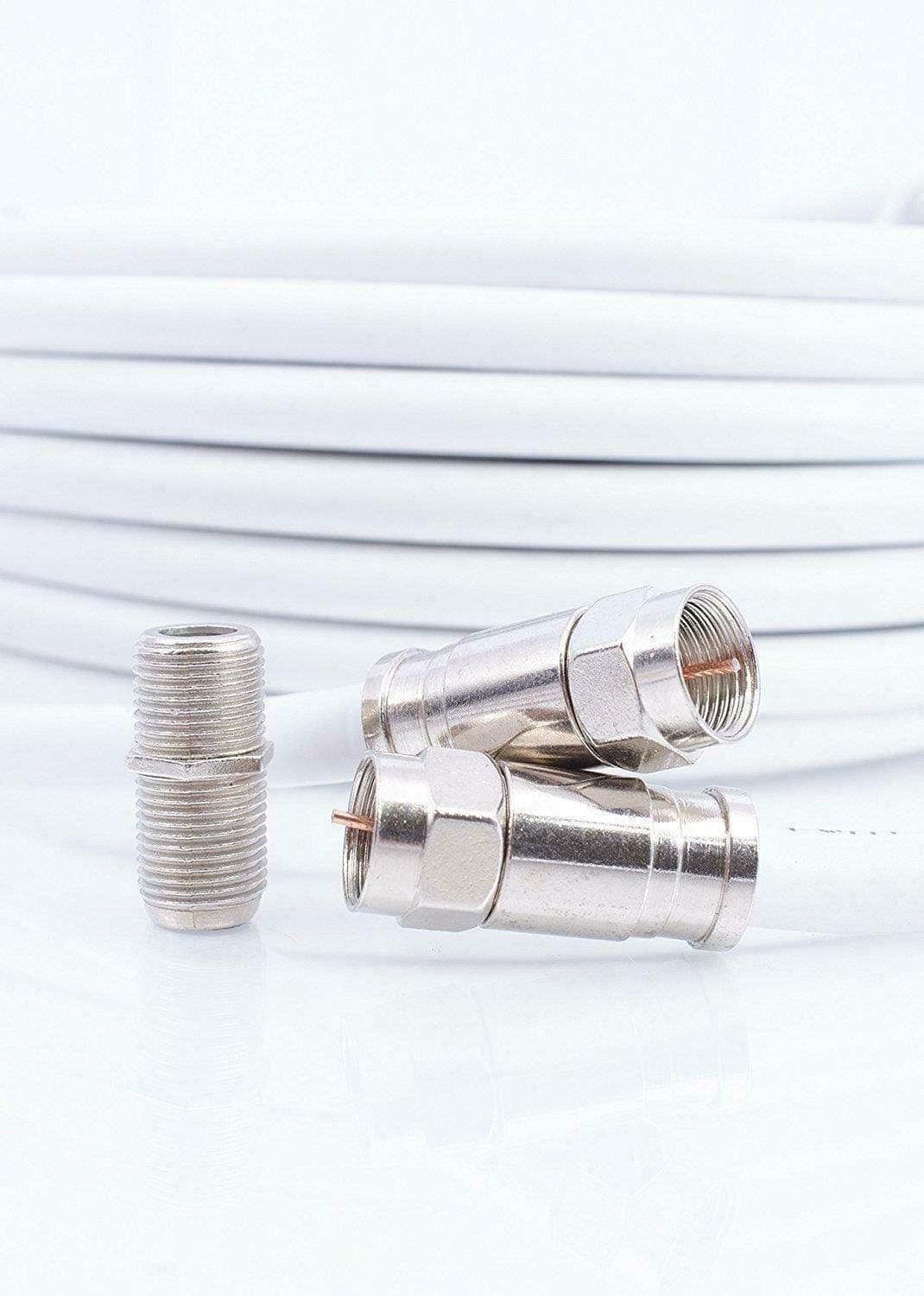 Smedz 5 m RG6 Satellite TV Coax Cable Extension Kit with Fitted Compression F Connectors for Sky HD, Freesat & Virgin - White YCAB02H/1 — view 3