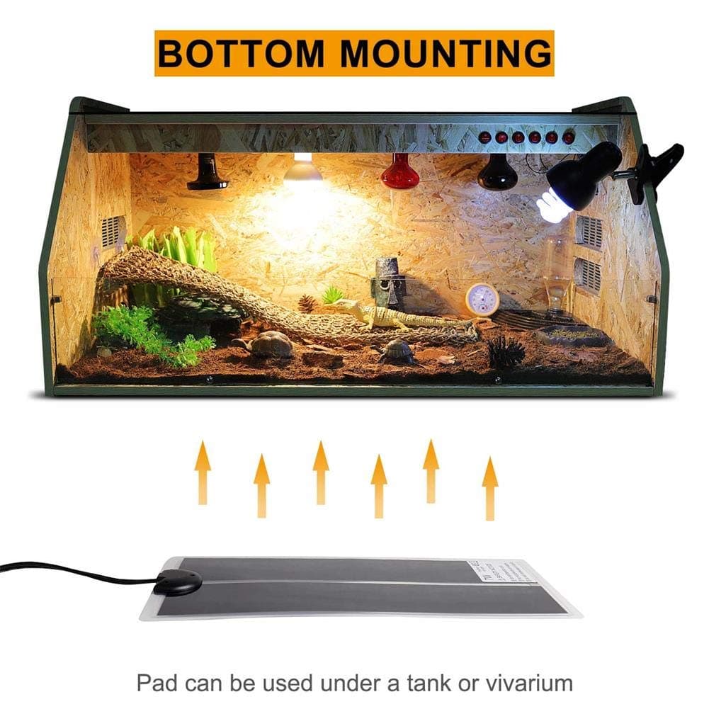 14W Reptile Vivarium Heat Mats Pets Heating Pad for for Turtle,Snakes,Lizard,Gecko Plants Seeding Heat Pads Adjustable Amphibian Tank Warmer Mat,UK Plug (14W 28x28 cm) — view 3