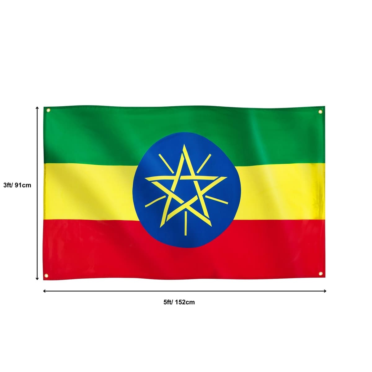 Runesol Cornwall Flag - 91x152cm, 3ft x 5ft, Cornish Flag, 4 Grommets, Eyelet in Every Corner, Premium Quality, Inside & Outside Use, Vivid Colours — view 512