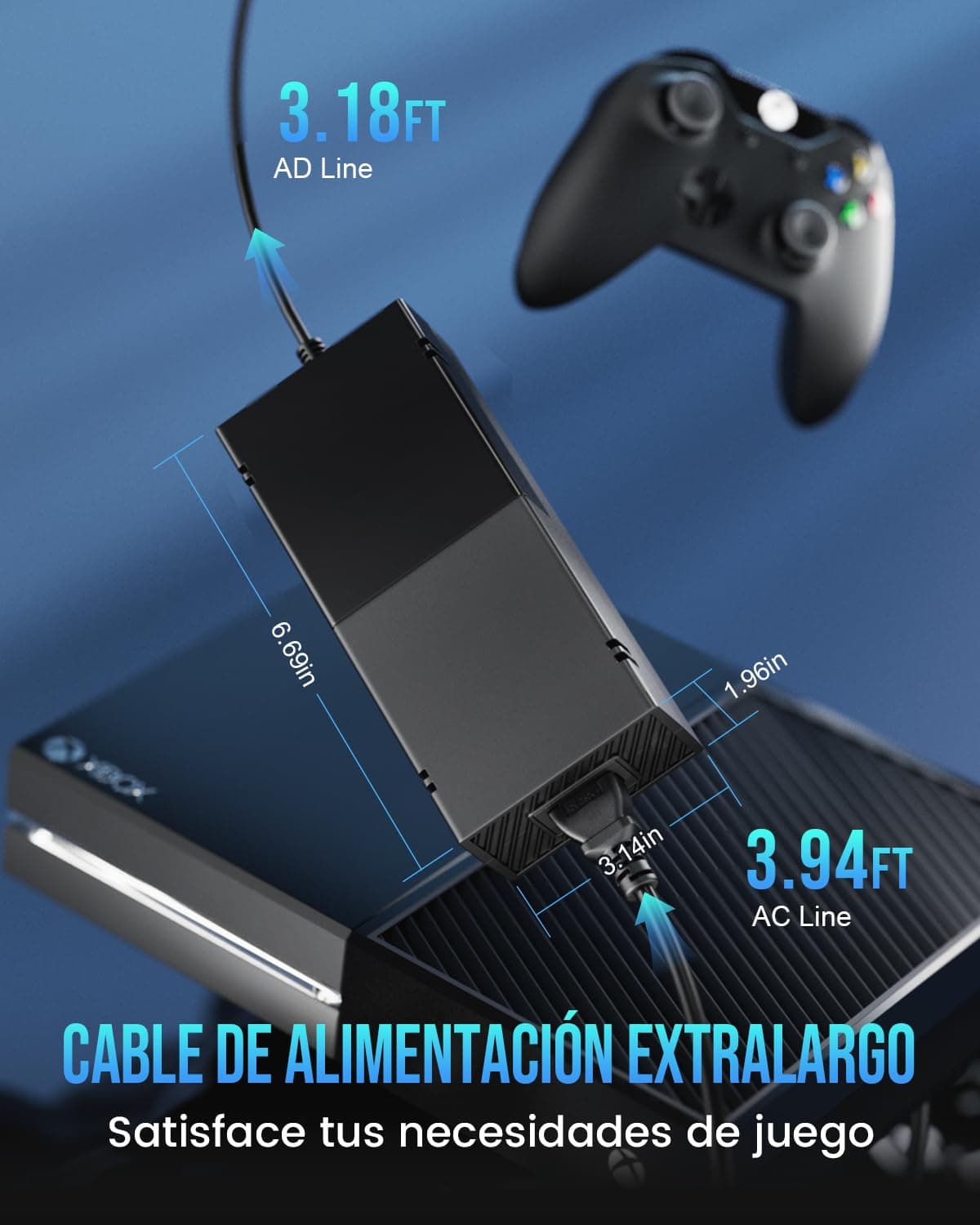 Fuente de Alimentación para Xbox One, Cargador Mando Xbox Fuente de alimentación 200-240V para Xbox One 100-240V, 220W (Versión Vás Silenciosa) — view 3