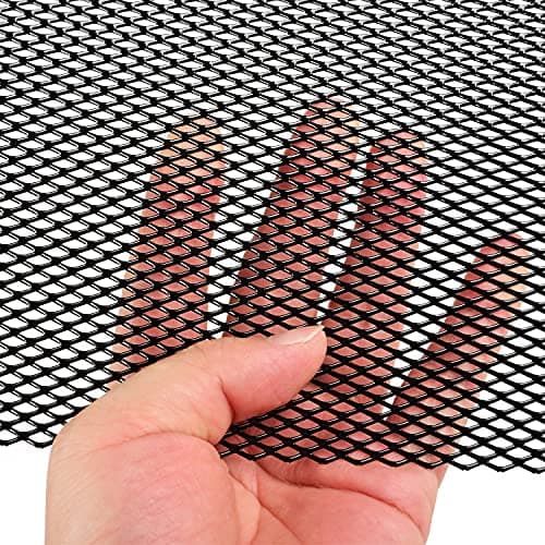 AggAuto Universal 40"x13" Car Grill Mesh - Aluminum Alloy Automotive Grille Insert Bumper Rhombic Hole 4x8mm, One of the Most Multifunctional Shape Grids Black — view 4