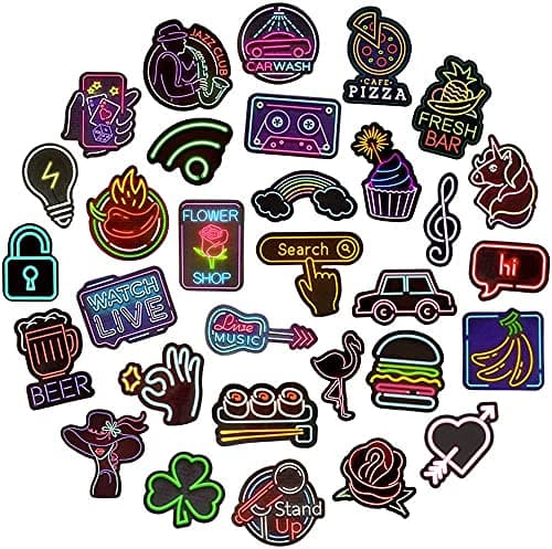 QTL Neon Vinyl Cute Stickers for Water Bottles,Laptops and School Supplies,Waterproof Decorative Decals for Kids,Boys,Teens and Adults,Party Favors,Birthday Gifts(Neon 50pcs)