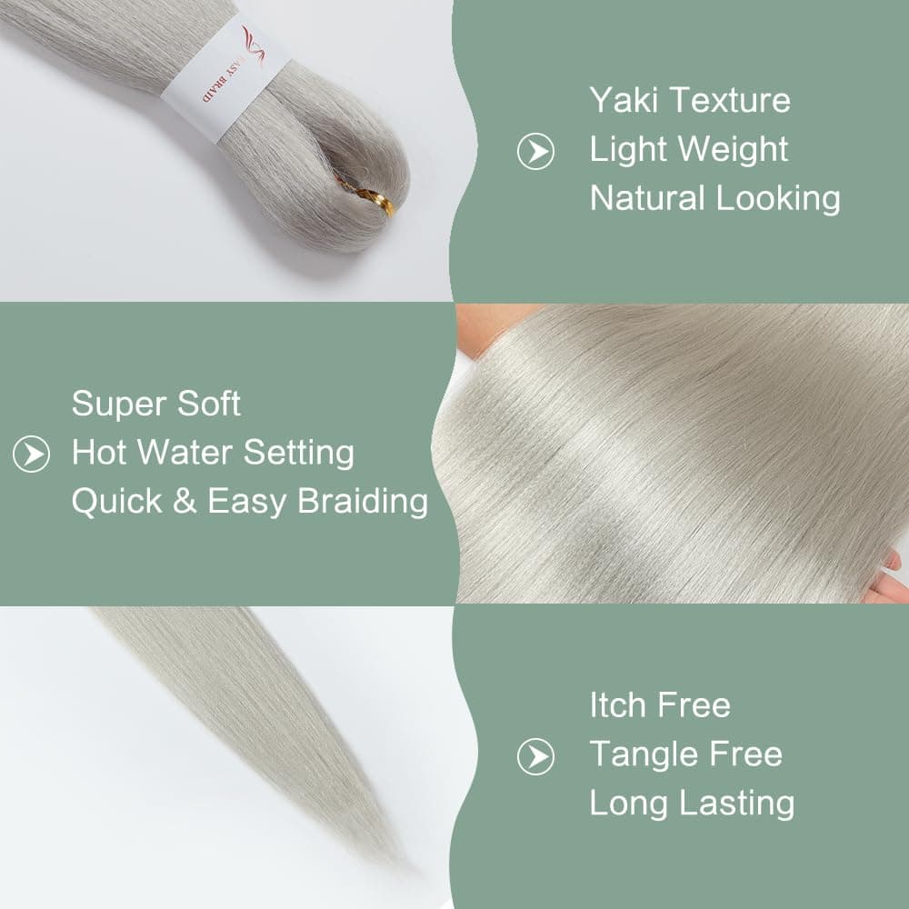 YDDM Capelli Per Treccine Africane Morado Extension Treccine Texture Yaki Easy Install per Principianti 32 Pollici 3 Pezzi Capelli Leggeri e Naturali per Box Braids, Twist e Crochet — view 90