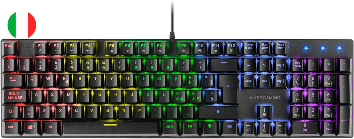 Mars Gaming MKPRO, US, Teclado Mecánico Gaming Completo, RGB Chroma, Switches Hot-Swap Mecánicos, Antighosting, Rueda de Control, Software, Multiplataforma, Switch Silent, Blanco — view 19