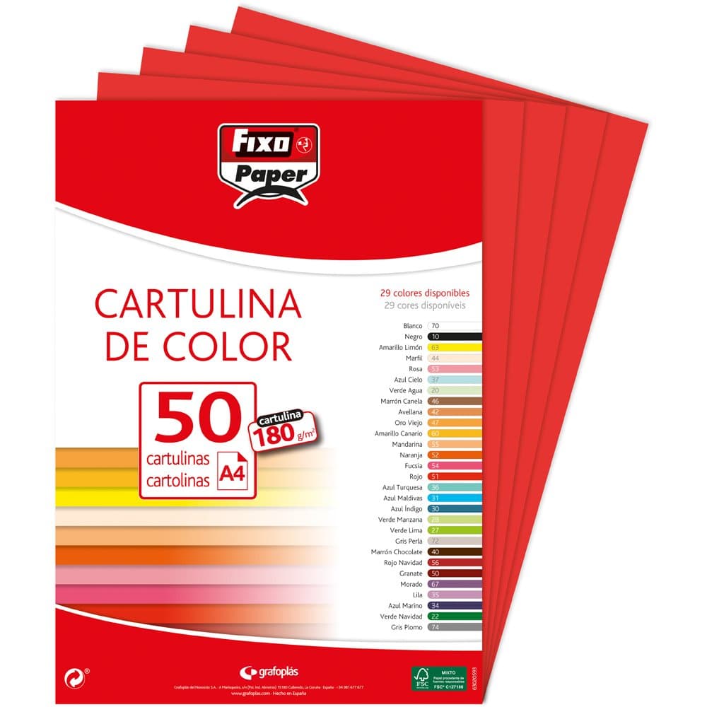 Fixo Paper 11110470 - Pack de 100 – Cartulina blanca A4, 180g — view 41