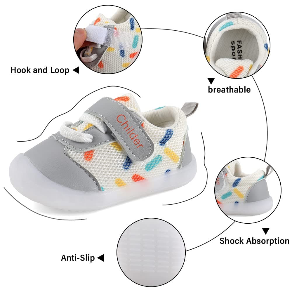 MASOCIO Baby Boys Girls First Walking Shoes Infant Toddler Trainers Anti-Slip Shoes — view 6