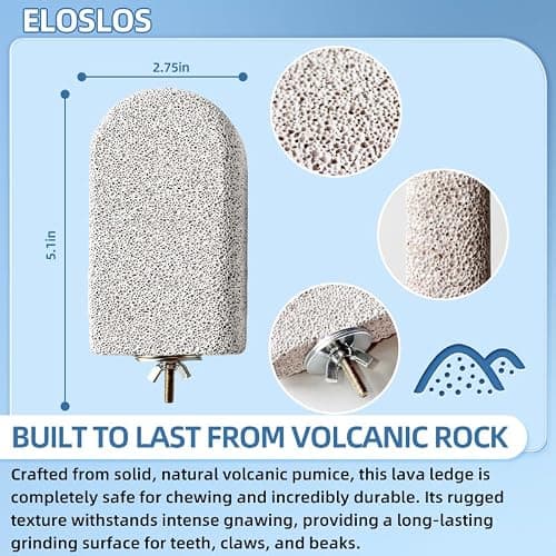 Eloslos 4 Pack Large Size Lava Ledge for Small Pets - Chinchilla, Hamster, Parrot - Grinding & Jumping Platform in Pink — view 4