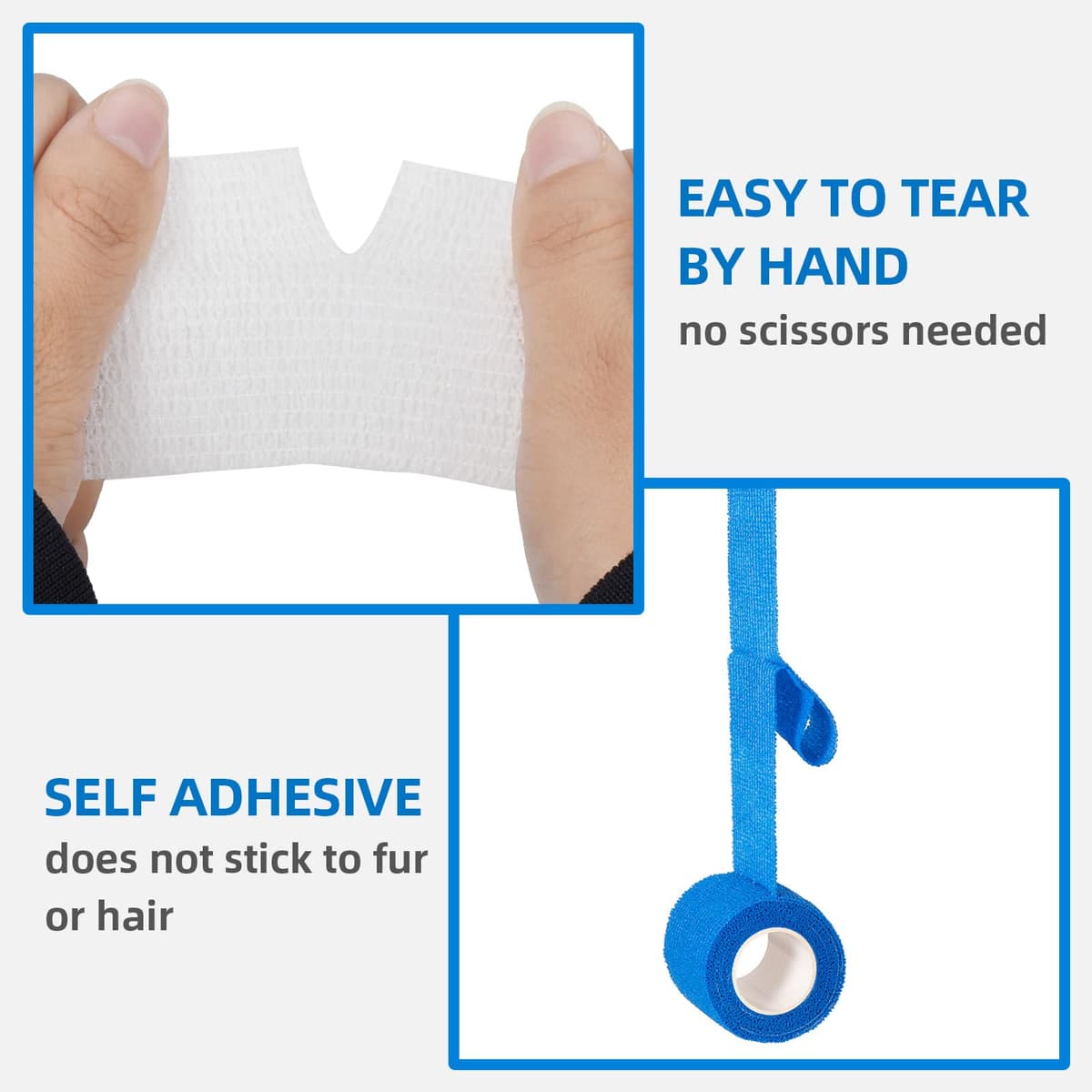 4 Rolls Cohesive Bandages Pet Vet Wrap for Dogs Cats Horse Elastic Self Adherent Bandage 5cm x 4.5m Self Adhesive Bandage Tapes for Sports Finger Wrist Assorted Color — view 4