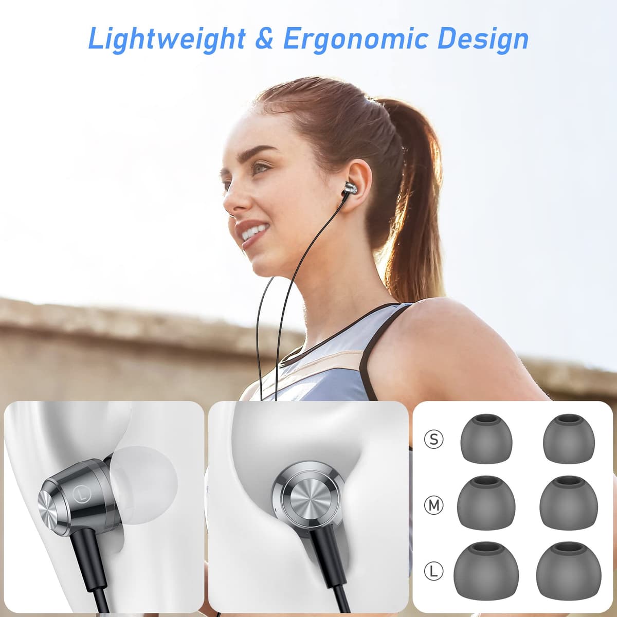 Blukar Earphones, In-Ear Headphones Earphones High Sensitivity Microphone – Noise Isolating, High Definition, Pure Sound for iPhone, iPad, Smartphone, MP3 Players etc. — view 4