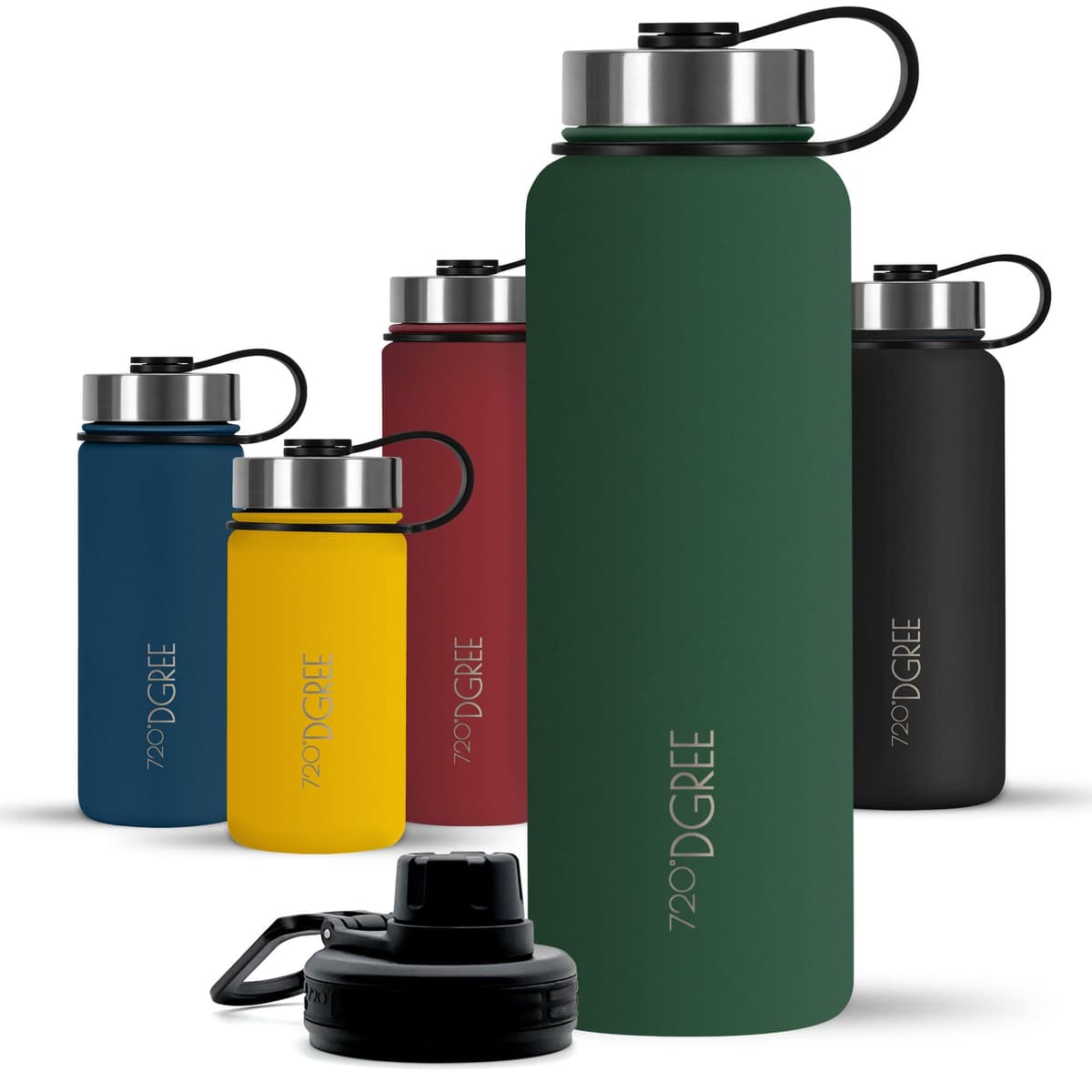 720°DGREE Botella Agua Termo Acero Inoxidable “noLimit“ – 410ml, 530ml, 710ml, 950ml, 1200ml - Sin BPA Free, Antigoteo y Prueba de Fugas - Frasco térmico, Cantimplora Aislada +Cubierta Deportes Gratis — view 17