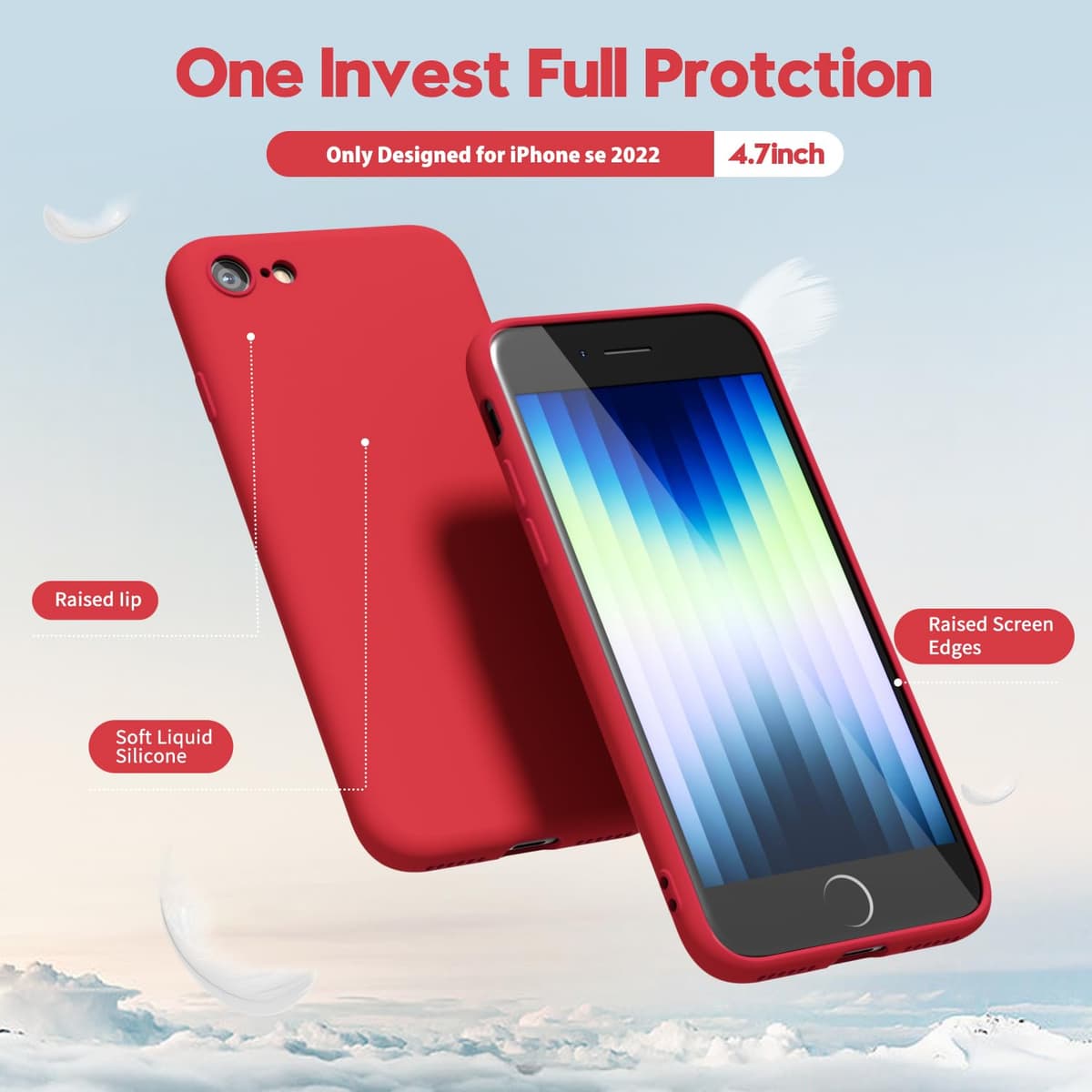 oakxco for iPhone 17 Pro Max Phone Case Liquid Silicone, Cute Thin Slim Grip Soft Rubber Gel for Women Men, Smooth Matte TPU Plain Solid Color Girly Simple Case with Camera Cover, Light Pink — view 1150