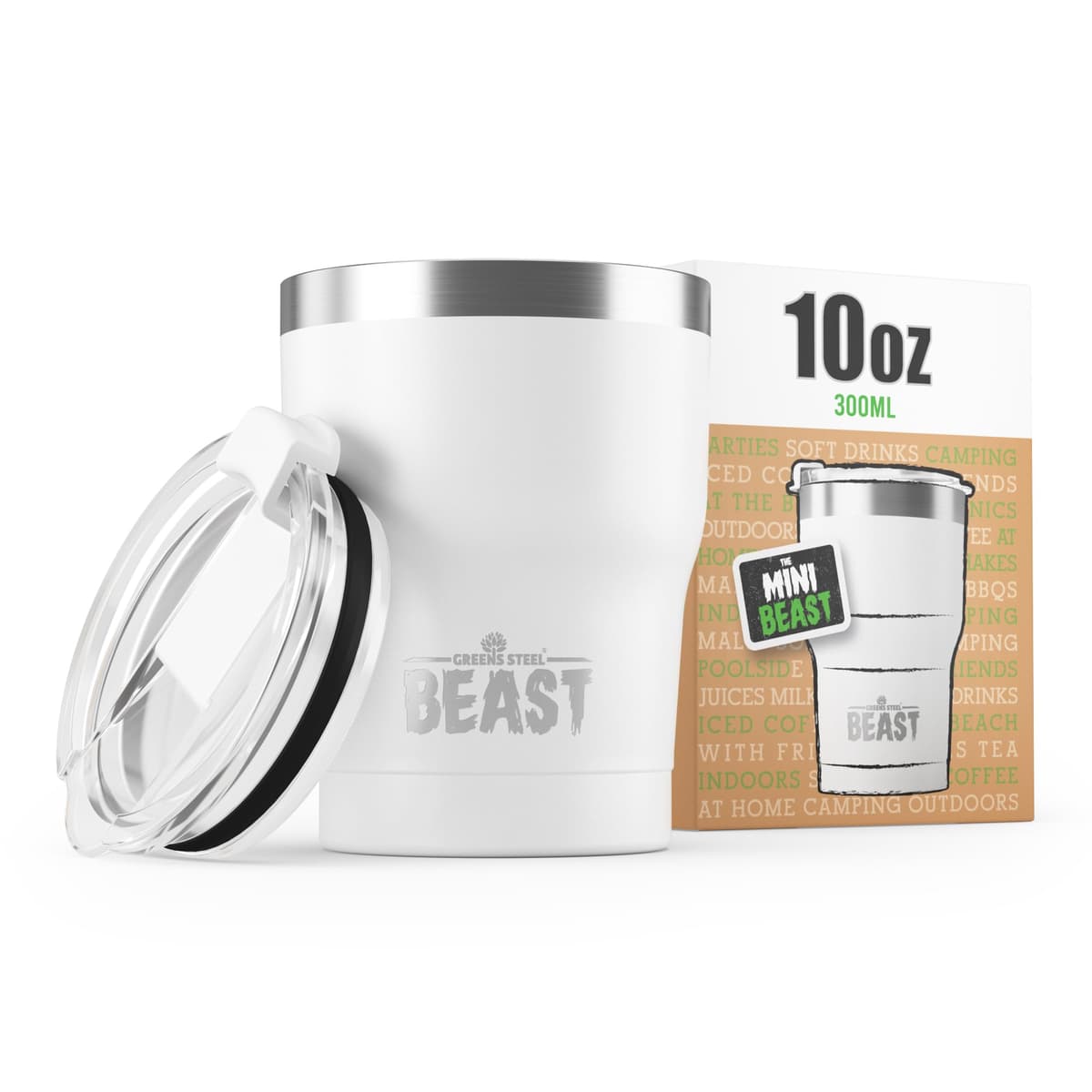 Greens Steel Beast Tumbler – 550 ml (20 oz), Coral | Vaso de acero inoxidable reutilizable con aislamiento al vacío | con 2 pajitas y cepillo de limpieza | Termo de viaje de doble pared — view 61