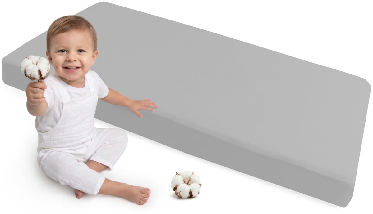 Medi Partners Sabana Bajera Cuna 60x120 Set de 3-100% Algodon Sabanas de Algodón Bebe Ropa de Cama para Bebés Dormir Cuna Fitted Bed Sheet Protector (Safari-Blanco-Gris) — view 24