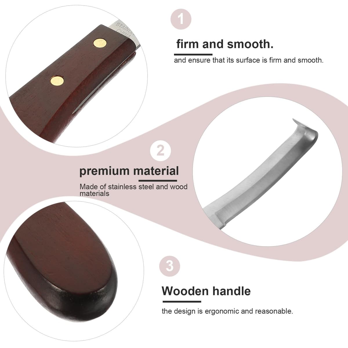 Cuchillo Reutilizable para Pezuñas de Ganado, Cortador Profesional de Doble Filo en Acero Inoxidable, Herramienta para Herrar Caballos en Pastos y Establos — view 3