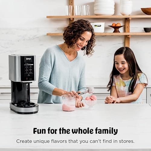 Ninja NC301 CREAMi Ice Cream Maker, for Gelato, Mix-ins, Milkshakes, Sorbet, Smoothie Bowls & More, 7 One-Touch Programs, with (2) Pint Containers & Lids, Compact Size, Perfect for Kids, Silver — view 5