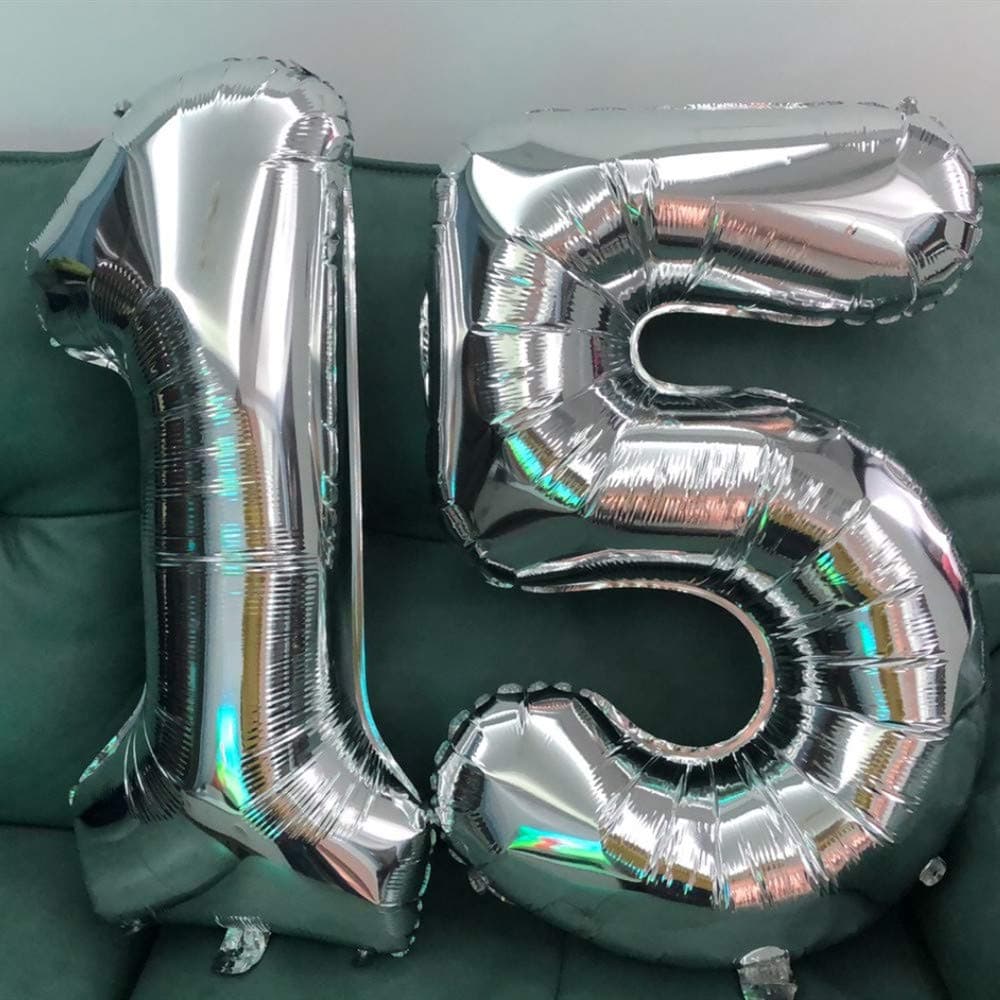 Foil Globo Número 5 Azul 40" (101cm), Inflable Helio o aire, Gigante Numeros 0-9, 10-19, 20-29, 30-100, Grande Globos Decoración para La Boda Aniversario y Cumpleaños Fiestas — view 626