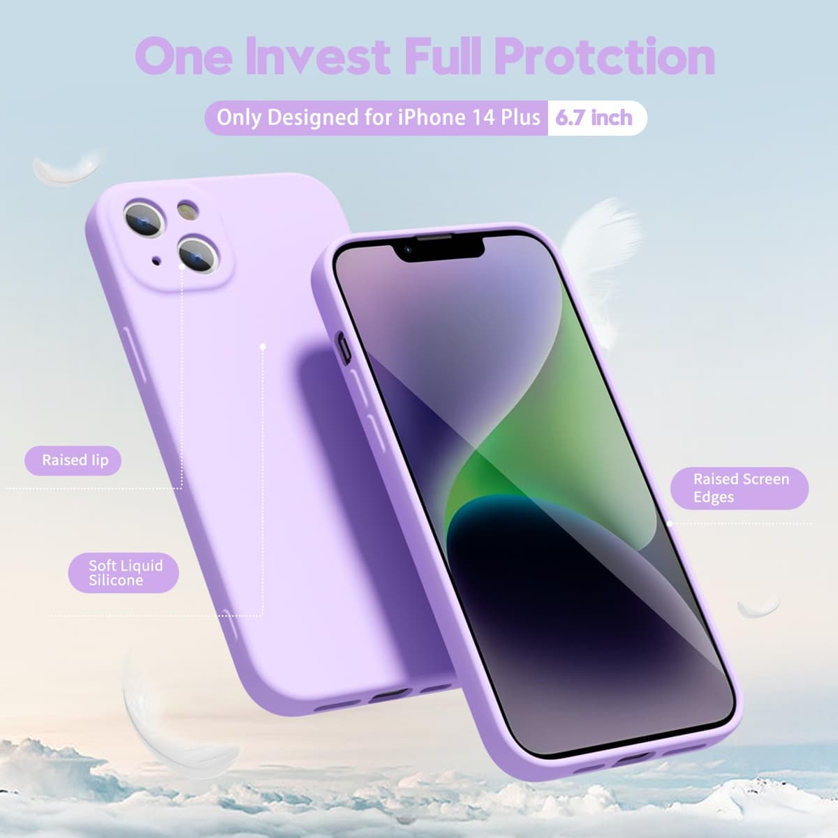 oakxco for iPhone 17 Pro Max Phone Case Liquid Silicone, Cute Thin Slim Grip Soft Rubber Gel for Women Men, Smooth Matte TPU Plain Solid Color Girly Simple Case with Camera Cover, Light Pink — view 1642