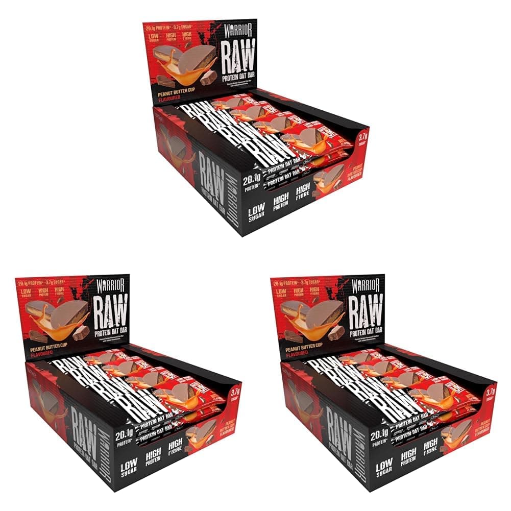 Warrior RAW Protein Bars 12 x 75g – 20g High Protein Bar, Low Sugar High Fibre Oat Protein Flapjack – Protein Snacks, Meal Replacement Bars (Chocolate Brownie) — view 3