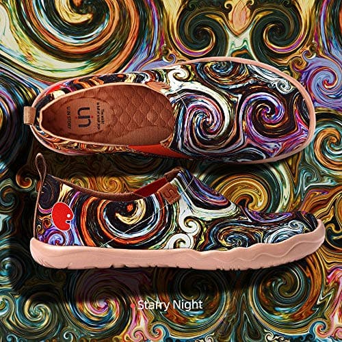 UIN Men's Walking Travel Shoes Slip On Canvas Casual Loafers Lightweight Comfort Art Painted Fashion Sneaker Starry Night II (11) — view 3