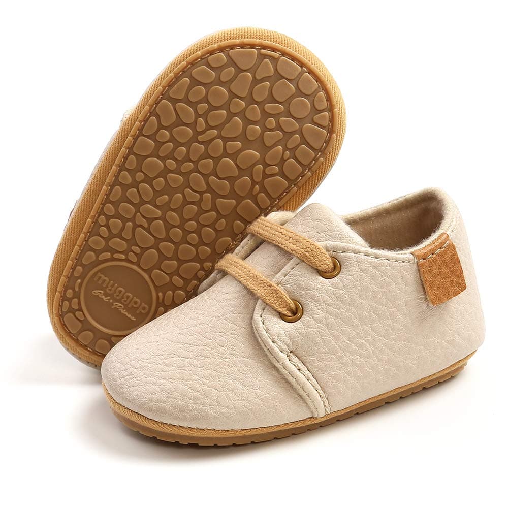 RVROVIC Baby Boys Girls Sneakers Anti-Slip Oxford Loafer Flats Infant Toddler PU Leather Soft Sole Baby Shoes
