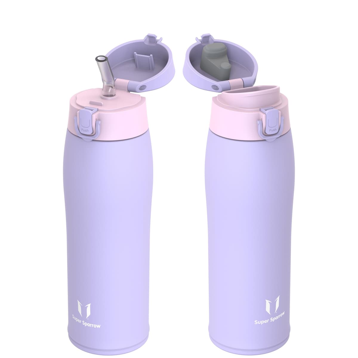 Super Sparrow Insulated Water Bottle - Travel Mug - 500ml, 750ml，950ml - Stainless Steel Water Bottles - BPA Free - Leakproof Metal Bottles - Includes 2 Lids, Straw Lid & Spout Lid — view 54