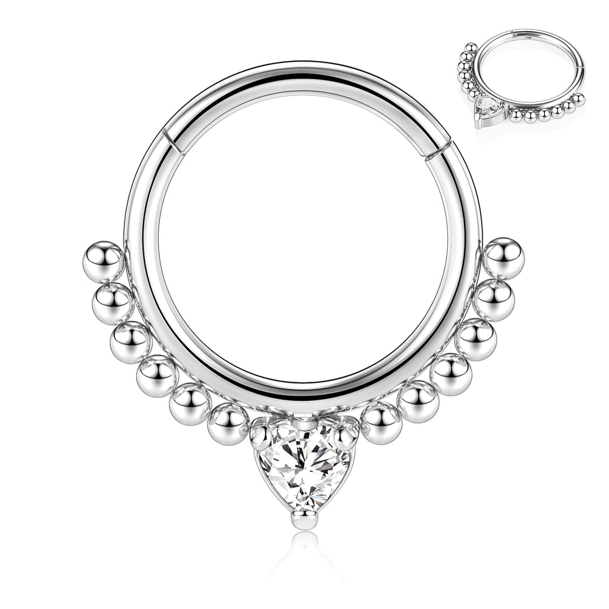 hengkaixuan 16G Septum Nose Rings Hoop Daith Earrings Surgical Steel Septum Clicker Ring Hirned Segment Seamless Clicker Ring Conch Hoop Ring Unisex Earrings Hoop Daith Piercing Jewellery — view 13