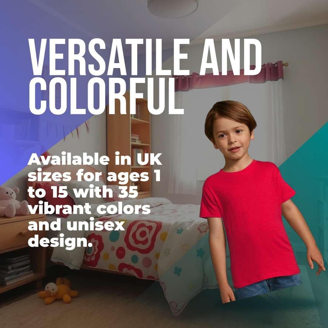 Ages 1-15 Kids Plain Blank T-Shirt Tee Shirt 100% Cotton Boys Girls Childrens Softspun Unisex School Uniform P.E. Gym — view 5