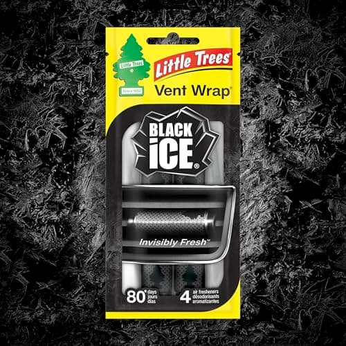 LITTLE TREES Car Air Freshener. Vent Wrap Provides Long-Lasting Scent, Slip on Vent Blade. Black Ice, 16 Air Fresheners — view 3