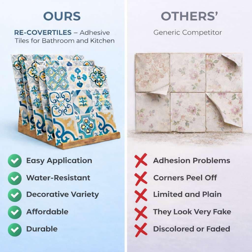 RE-COVERTILES - Pegatinas Azulejos Cocina y Baño Stickers de PVC Impermeables Antiarañazos Decoración de Pared Baldosas Peel and Stick - Modelo 24 Pzas 10x10 cm PS00179 Made in Italy — view 6