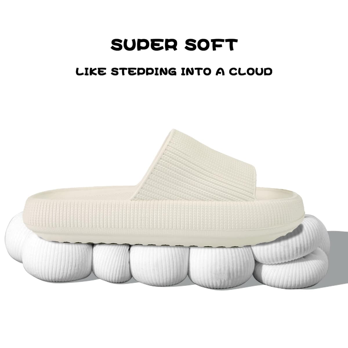 BHFRGAS Sliders Cloud Slippers Women Men，Non-Slip Mens Womens Slippers Cloud Sliders，Soft Flip Flops with Thick Sole for Shower Bathroom Pool Beach — view 3