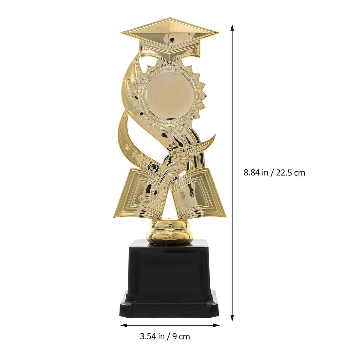 UKCOCO Trofeo de Graduación Infantil Pequeño de Plástico, Modelo de Birrete de 22,5 Cm, Premio para Adecuado para Fiestas Escolares y Decoración de Graduación — view 2