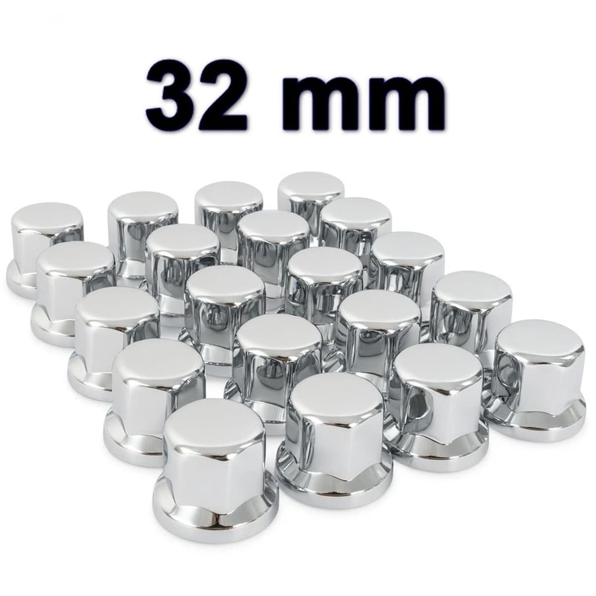 25 tapas para tuercas de rueda, 32 mm, cromadas, para camiones, remolques, camiones, etc — view 5