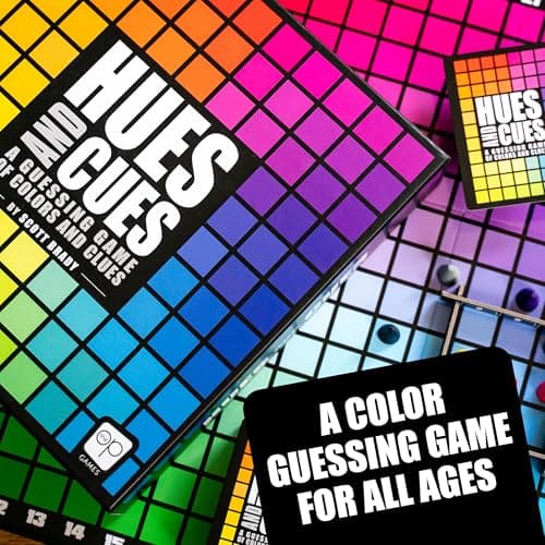 HUES and CUES - Vibrant Color Guessing Board Game for 3-10 Players Ages 8+, Connect Clues and Guess from 480 Color Squares — view 2