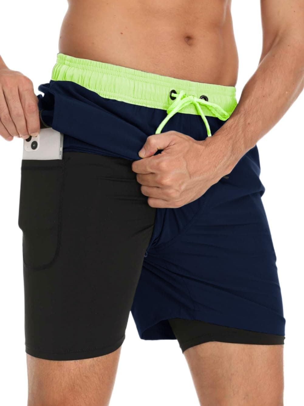 Kfnire Bañador Hombre con Forro Compresión y Bolsillos, Shorts de Baño para Natación Secado Rápido Hidrófugo Banador para Hombre — view 25